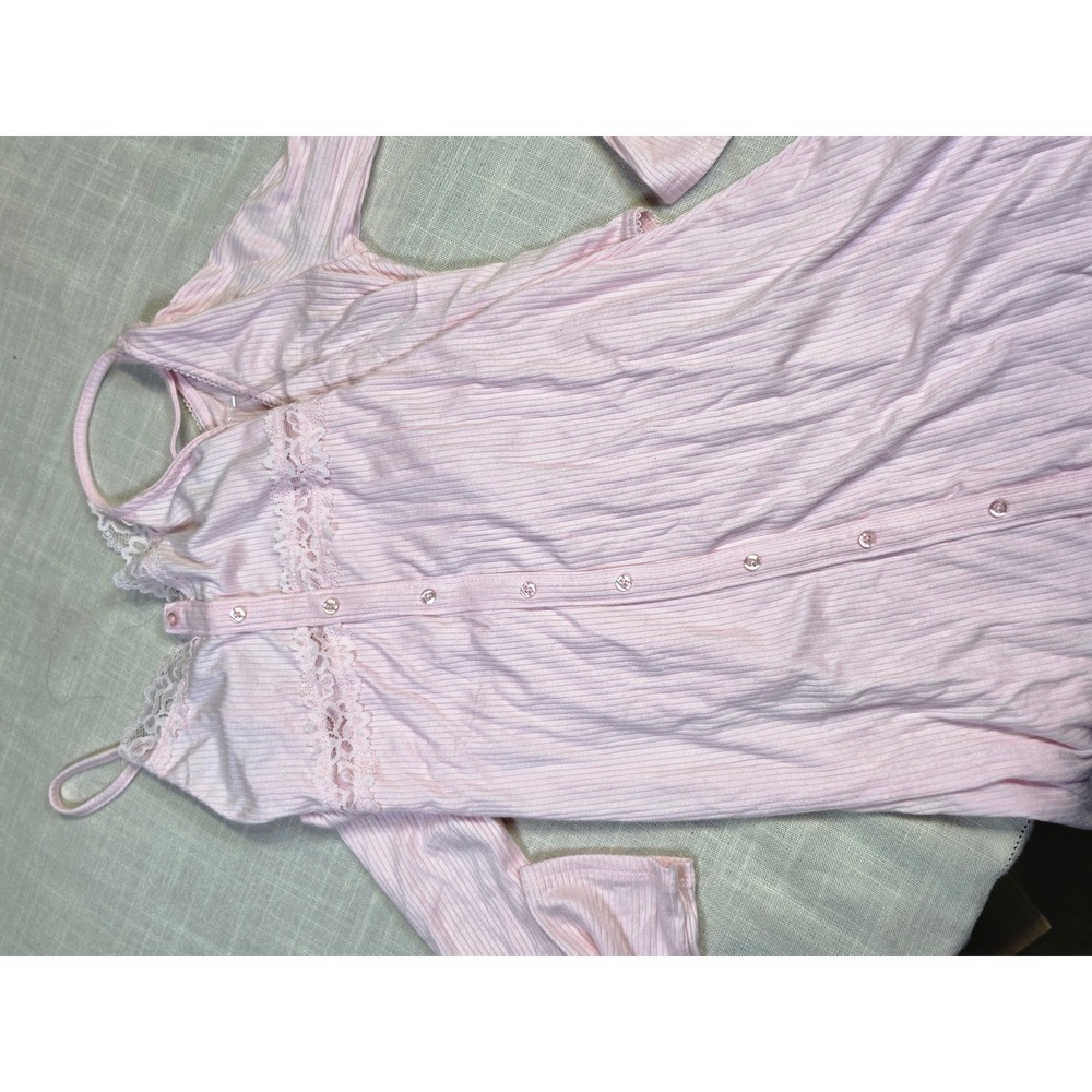 Wild Fable Pink 2 Piece Ribbed Lace Trim Midi Dress and Shrug Set XXS WFSE012J - Picture 6 of 7